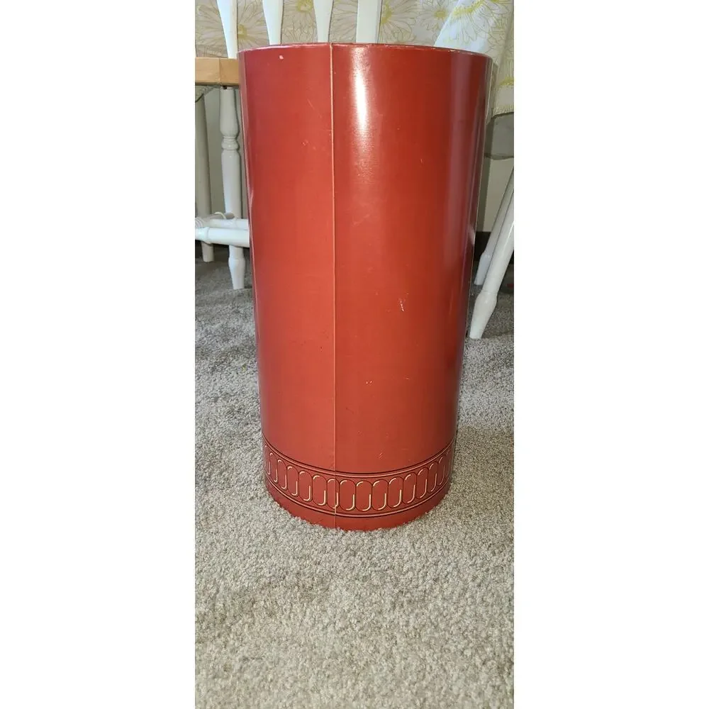 Vintage Cheinco Red Eye Sour Smash Tin Trash Can orange  Retro bar decor - Picture 3 of 7